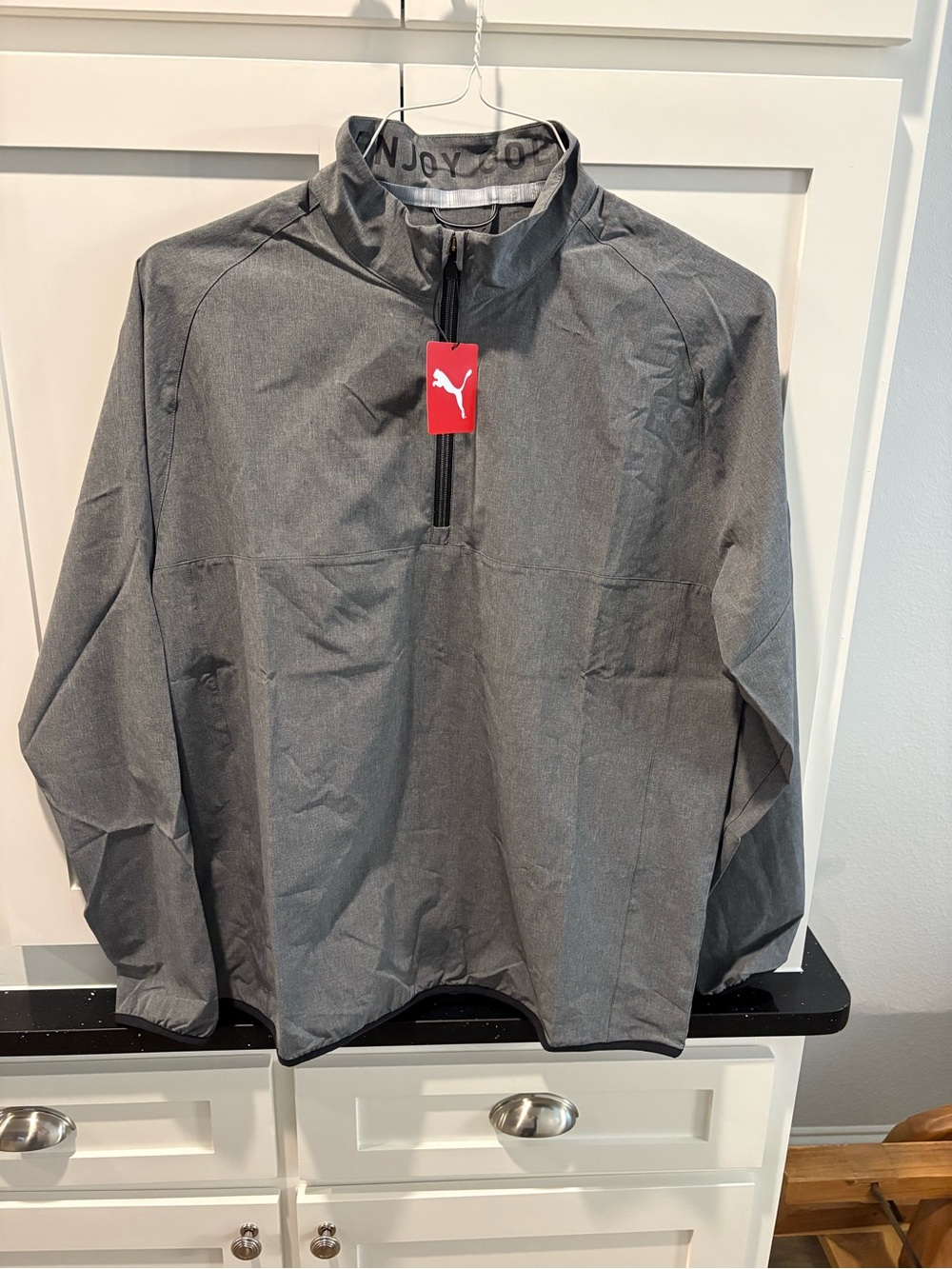 Puma Men's Grey Lightweight 1/4 Zip Long-Sleeve Golf Jacket Size M NWT